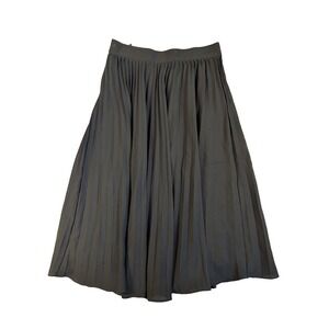 Grace Karin Women's L Black Chiffon Pleated Skirt Midi Dark Romantic Gothic